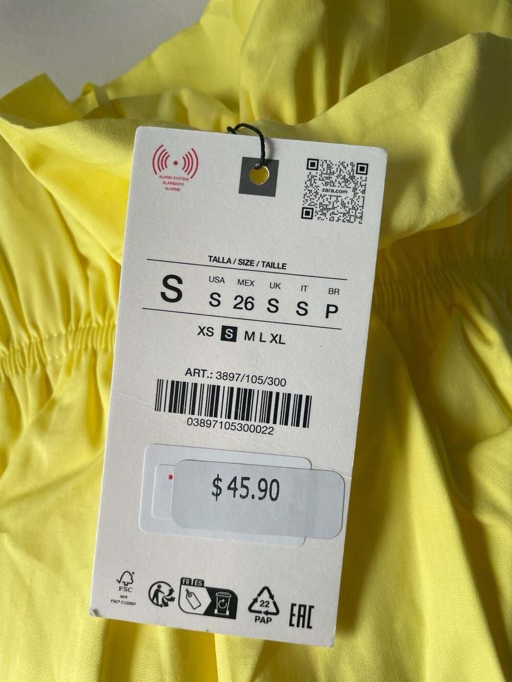 Zara Yellow Ruffle Crop TankTop - Picture 2 of 2